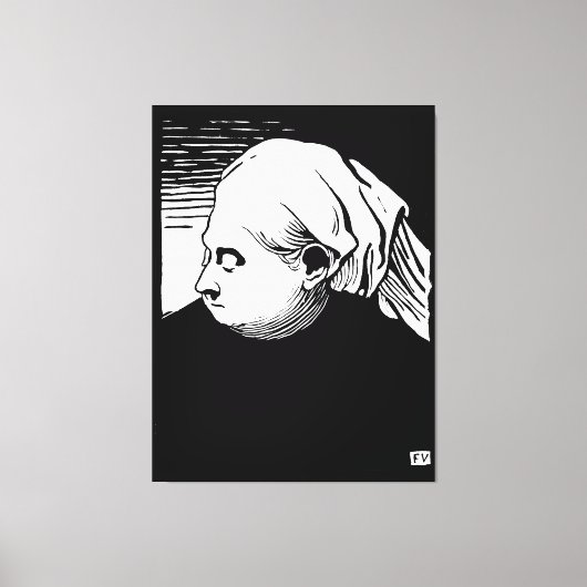 Houtsnede Portret van Koningin Victoria Canvas Afdruk (Voorkant)