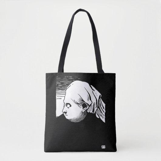 Houtsnede Portret van Koningin Victoria Tote Bag (Voorkant)