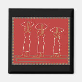 houtsnede print #3 magneet (Voorkant)