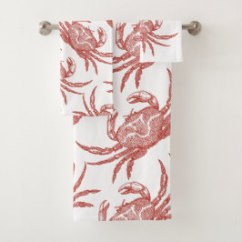  houtsnede rode krab bad handdoek