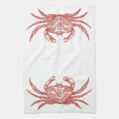  houtsnede rode krab theedoek (Verticaal)