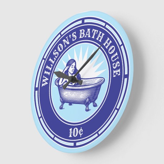  houtsnede stijl badhuis teken grote klok (Hoek)