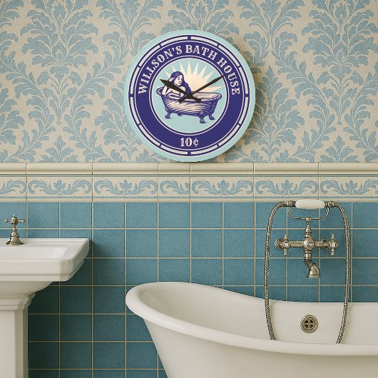  houtsnede stijl badhuis teken grote klok