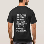 Houtsnede T-shirt met ridderdeugden (Achterkant)