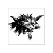 houtsnede weerwolf hoofd rubberstempel (Afrduk)