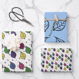 houtsnedebladpatroon inpakpapier vel