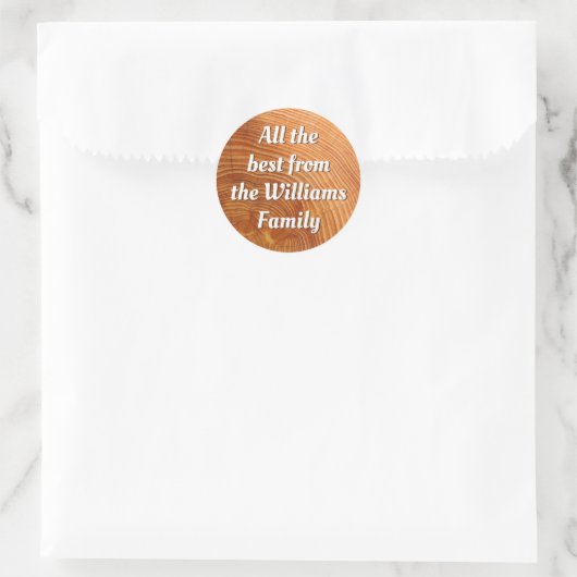 HOUTSNEE PATROON RONDE STICKER (Tas)