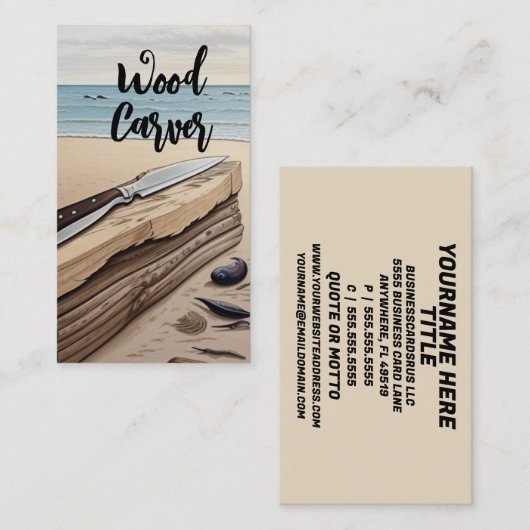 houtsnijder visitekaartje (Voorkant / Achterkant)