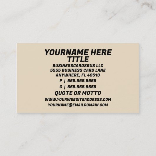 houtsnijder visitekaartje (Achterkant)