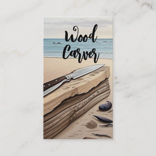 houtsnijder visitekaartje (Voorkant)