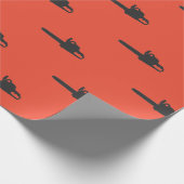 Houtsnijders kettingzaag patroon wrapping papier (Hoek)