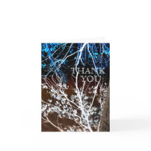 Houtsnijstijl Blauw & Bruine Trouw Dank Je Kaarten