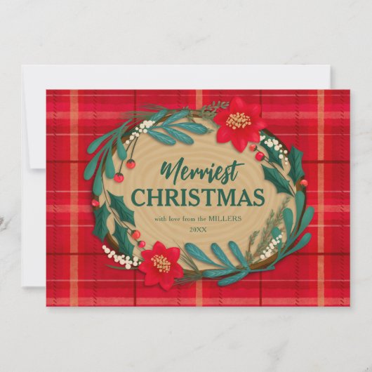 houtsnijwensen feestdagenkaart (Voorkant)