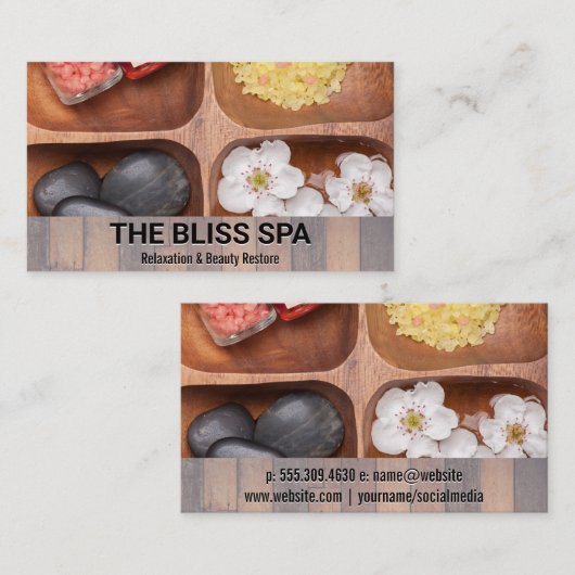 houtsnijwerk | Oliën Badzouten Stenen Visitekaartje (Voorkant / Achterkant)
