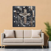 Houtsnijwerk Psalm 23:1 Vierkante Klok