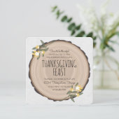 Houtsnijwerk Thanksgiving Uitnodigen Kaart (Staand voorkant)