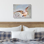 Houtsnip in vlucht canvas afdruk (Insitu (Slaapkamer))