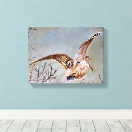 Houtsnip in vlucht canvas afdruk