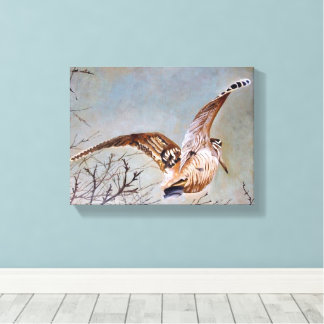 Houtsnip in vlucht canvas afdruk