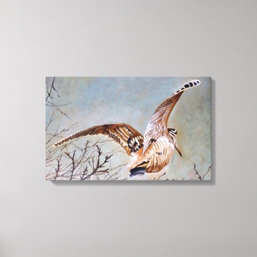 Houtsnip in vlucht canvas afdruk (Voorkant)