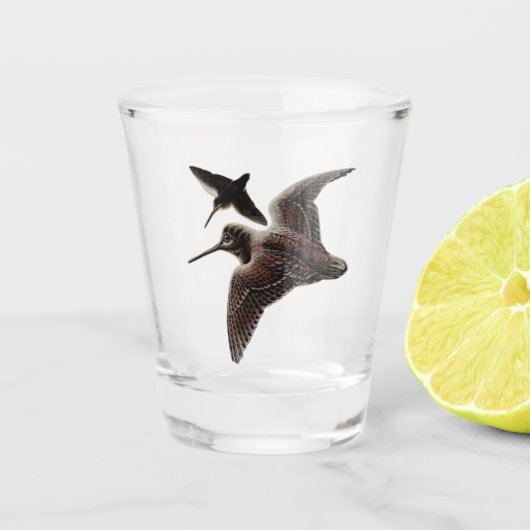 Houtsnip jagen shot glas (Voorkant)