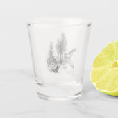 Houtsnip jagen shot glas (Achterkant)