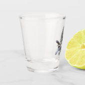 Houtsnip jagen shot glas (Links)