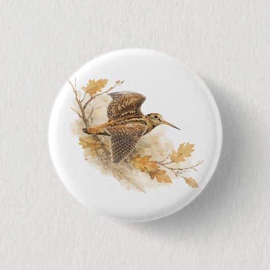 Houtsnip  ronde button 3,2 cm (Voorkant)