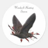 Houtsnip Ronde Sticker (Voorkant)