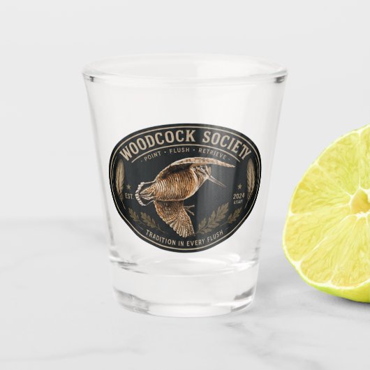 Houtsnip shot glas (Voorkant)
