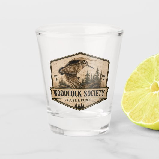 Houtsnip  shot glas (Voorkant)