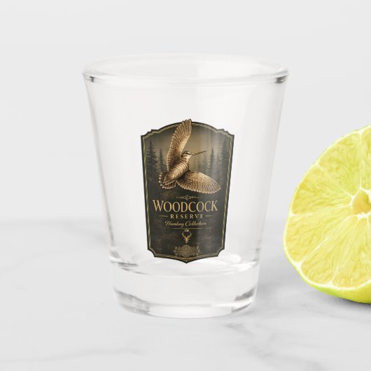 Houtsnip  shot glas (Voorkant)