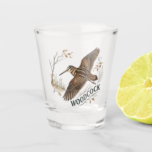 Houtsnip  shot glas (Voorkant)