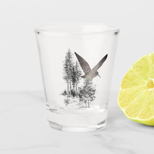 Houtsnip Shot Glas (Voorkant)