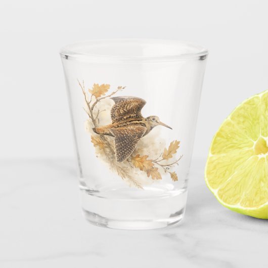 Houtsnip  shot glas (Voorkant)