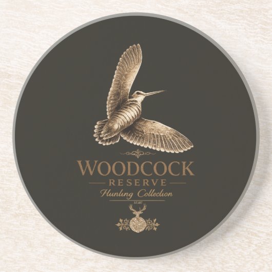 Houtsnip zandsteen onderzetter (Voorkant)