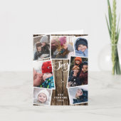  houtsnowflakes Bokeh Overlay Foto Feestdagen Kaart (Voorkant)