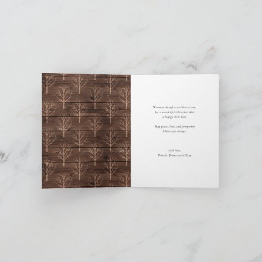  houtsnowflakes Bokeh Overlay Foto Feestdagen Kaart (Binnen)