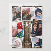 houtsnowflakes Bokeh Overlay Foto Feestdagenkaart (Voorkant)