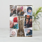 houtsnowflakes Bokeh Overlay Foto Feestdagenkaart (Staand voorkant)