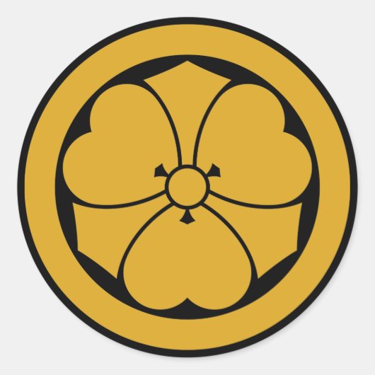 Houtsorrel met de woorden in cirkel 1 ronde sticker (Voorkant)