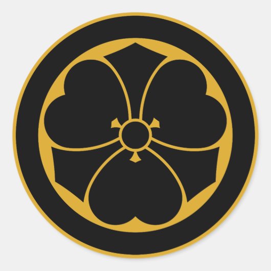 Houtsorrel met de woorden in cirkel 1 ronde sticker (Voorkant)