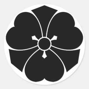 Houtsorrel met zwaarden ronde sticker