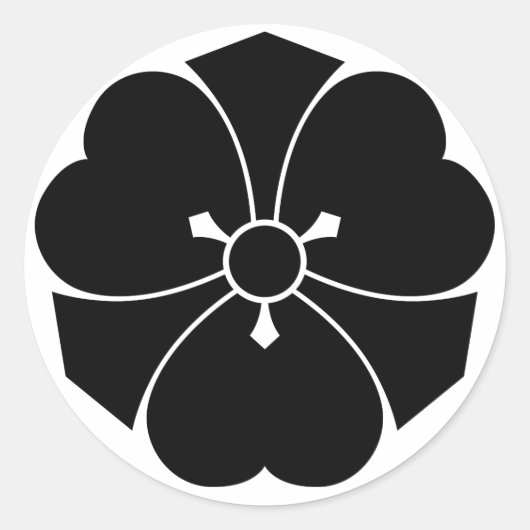 Houtsorrel met zwaarden ronde sticker (Voorkant)