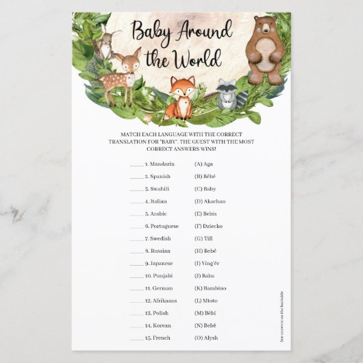 Houtspleet van bosrijke dieren over de hele wereld (Voorkant)