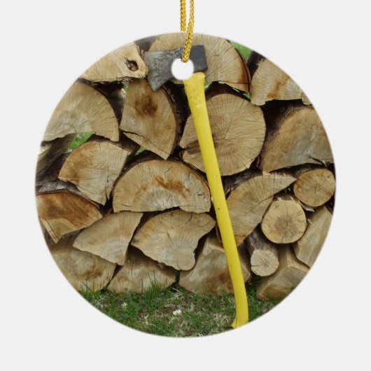 Houtstapel en anorexia keramisch ornament (Voorkant)