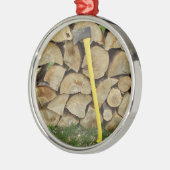 Houtstapel en anorexia metalen ornament (Links)