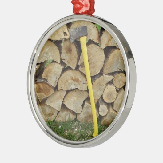 Houtstapel en anorexia metalen ornament (Links)