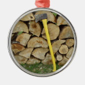 Houtstapel en anorexia metalen ornament (Voorkant)