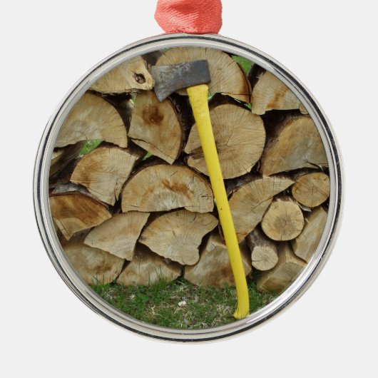 Houtstapel en anorexia metalen ornament (Voorkant)